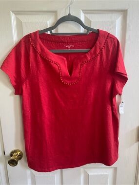 Talbots embellished Tshirt red NWT